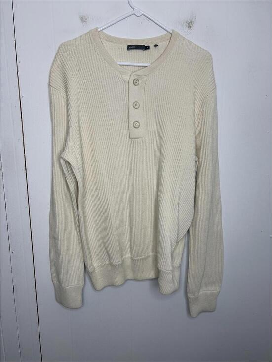 Vince Sweaters - Vince Sweater Mens Extra Large Pullover Cream Heavyweight Cotton Neutral